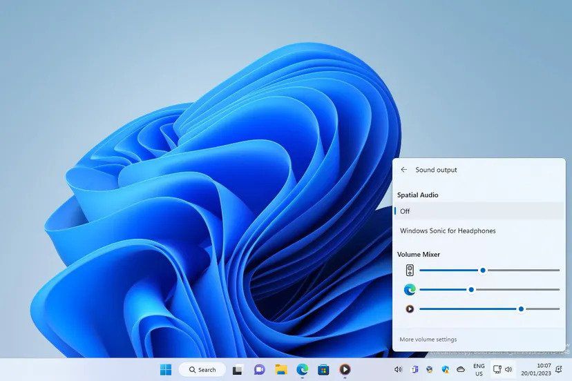 A Microsoft esta testando abertamente um novo mixer de volume para o Windows 11