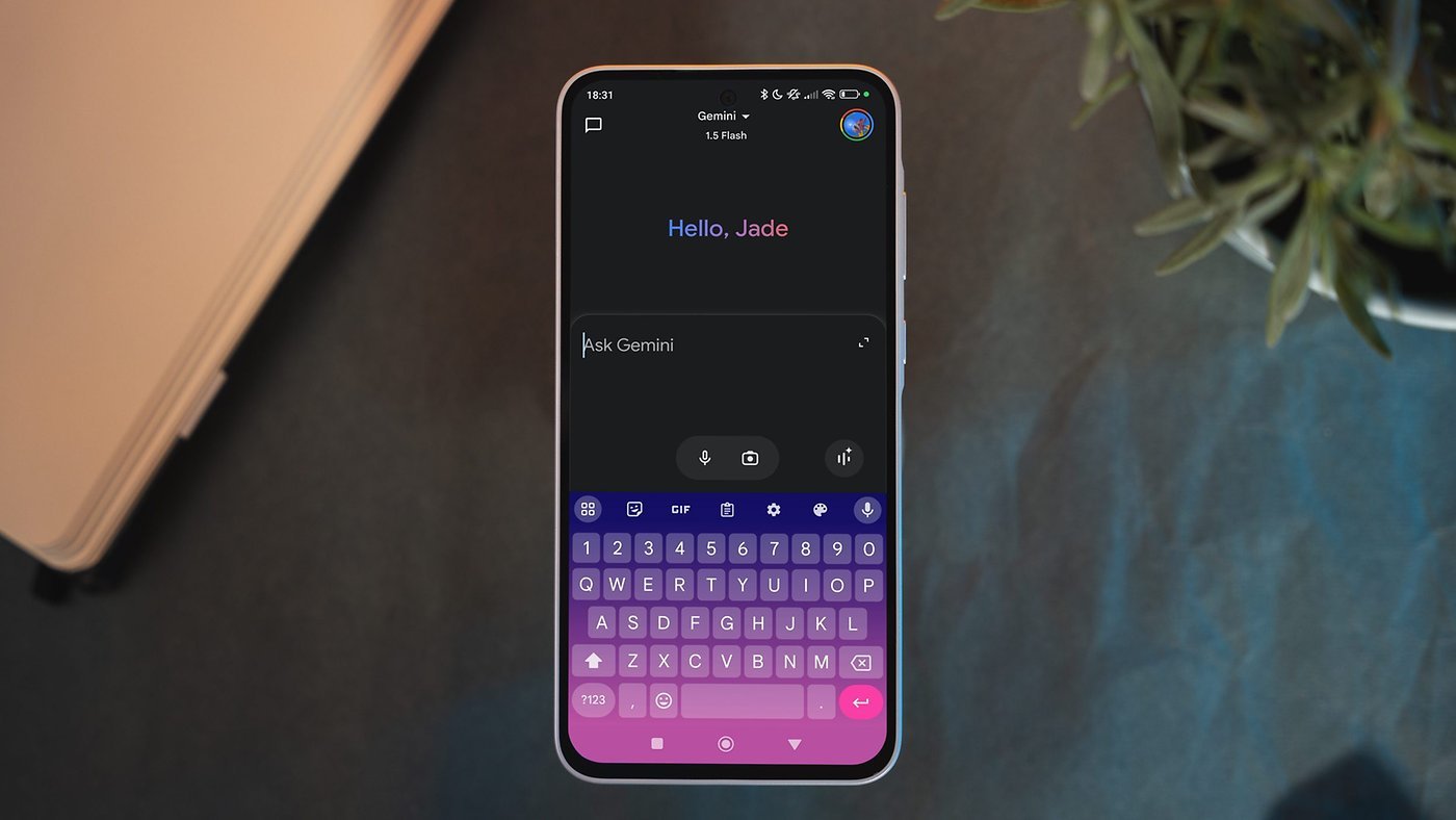 Samsung Galaxy A35 with gemini ai keyboard w1400h788