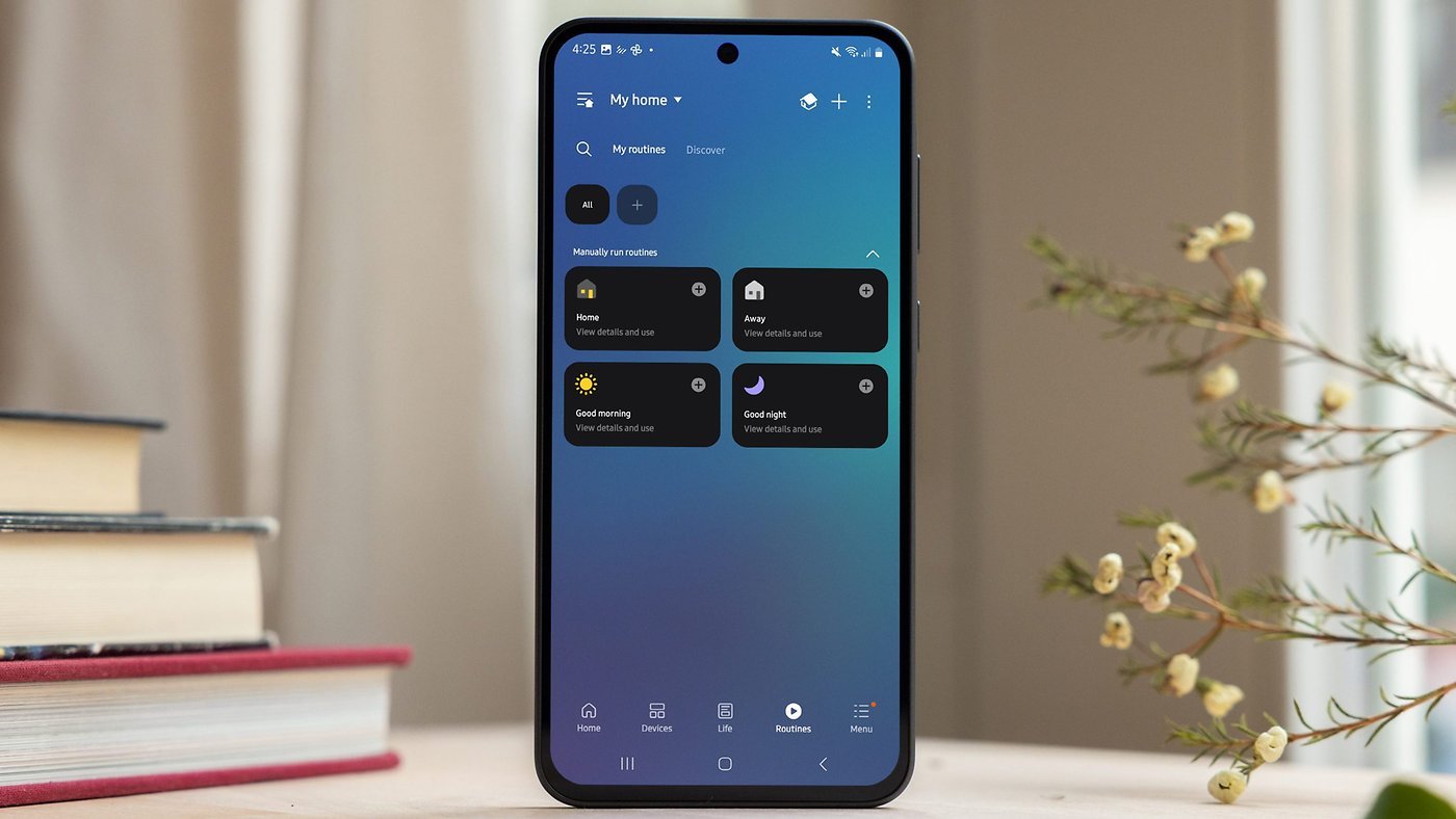 Samsung Galaxy A36 with SmartThings app w1400h788