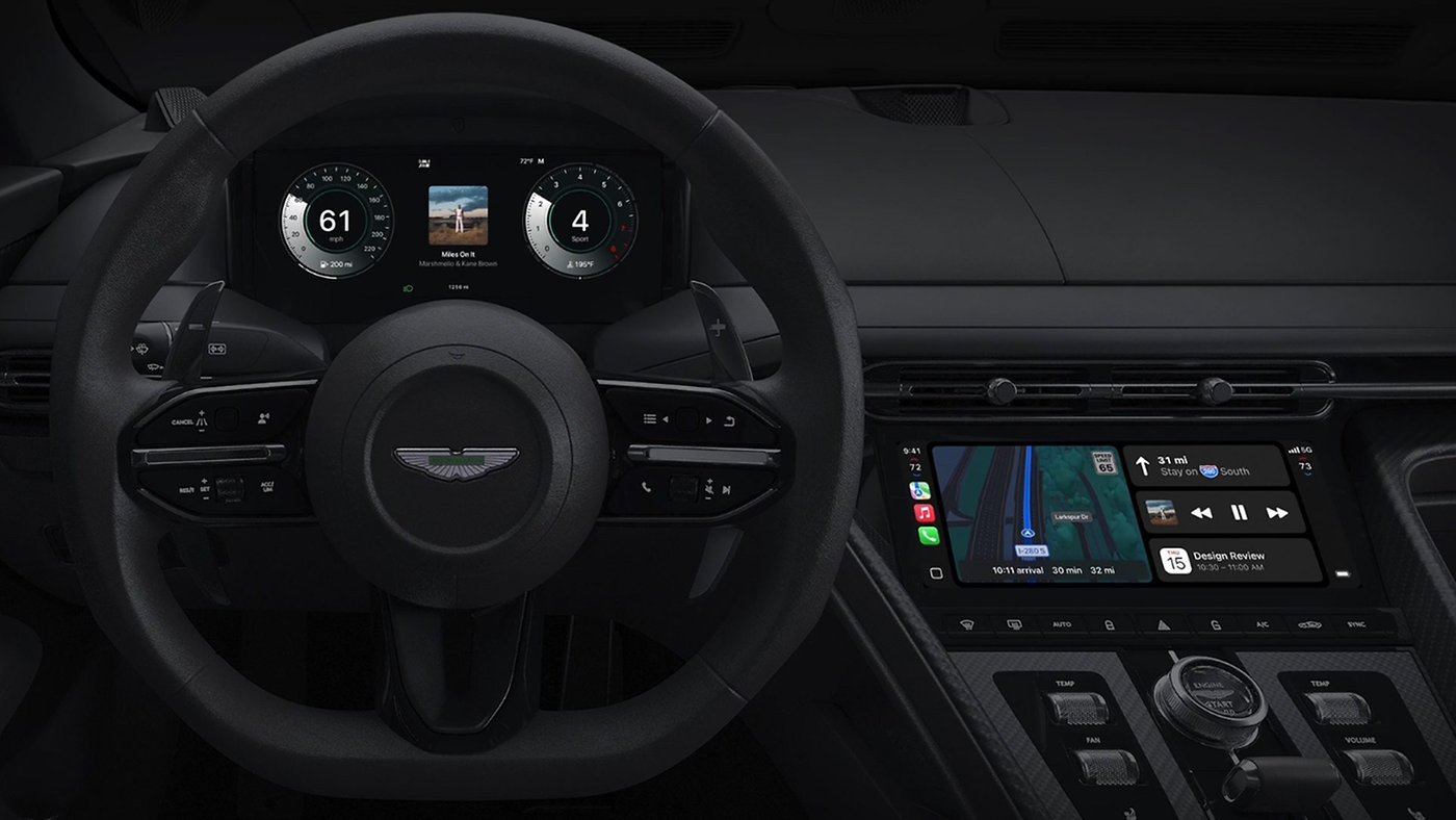 Apple CarPlay Ultra in Aston Martin cars w1400h788