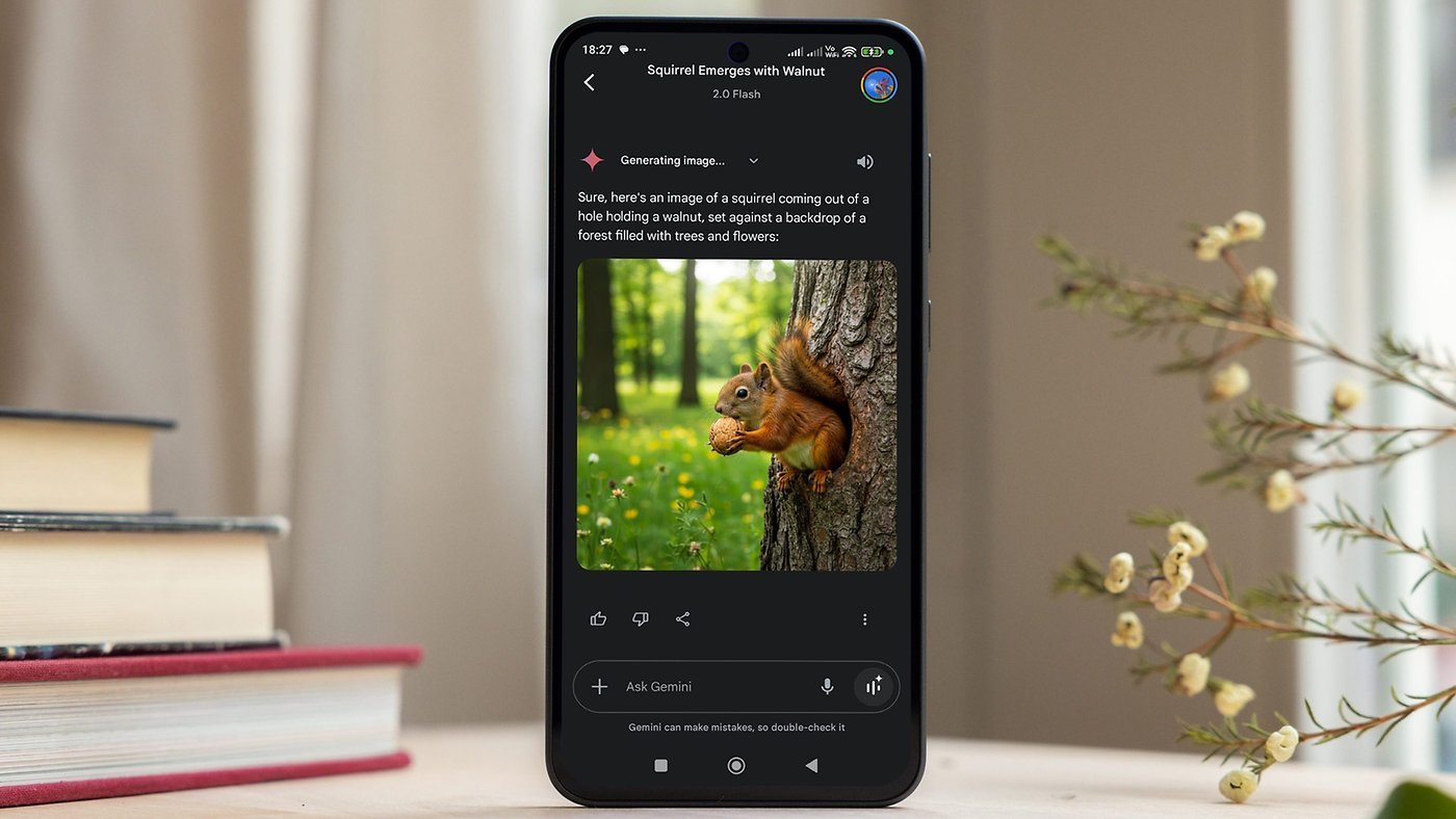 Gemini Image Generation on a Galaxy A36 smartphone w1400h788