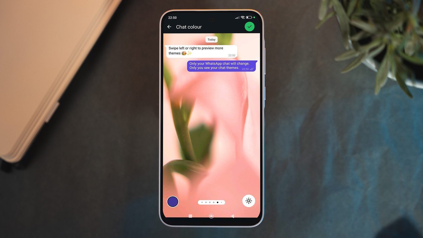 samsung galaxy a35 change whatsapp chat theme w1400h788