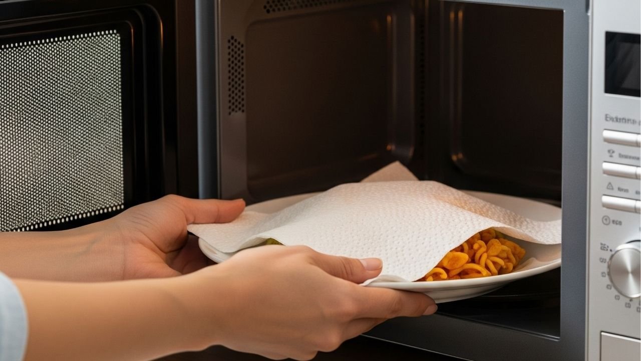 papel toalha no micro ondas
