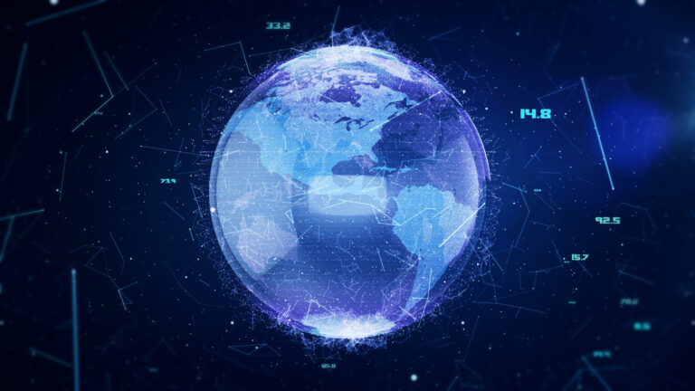 Cinco descobertas que estão mudando o rumo da ciência; da Antártica ao espaço profundo 18 connected data network with blue flares and light 2025 10 15 04 04 32 utc