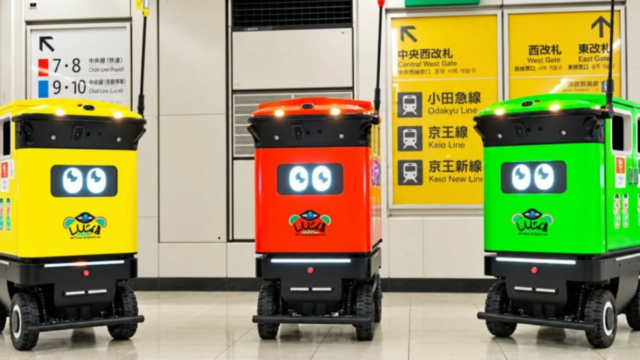 O que esses pequenos robôs estão fazendo no meio de milhões de passageiros em Tóquio?